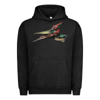 Pigment Black Pteranodon Face Urban Hoodie - LillyAllenDesigns