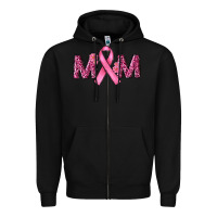 Black Breast Cancer Awareness Mom Zipper Hoodie - RanaPortraitStore