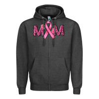 Charcoal Heather Breast Cancer Awareness Mom Zipper Hoodie - RanaPortraitStore