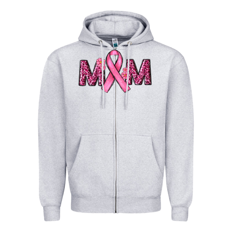 Breast Cancer Awareness Mom Zipper Hoodie by RanaPortraitStore | Teevron