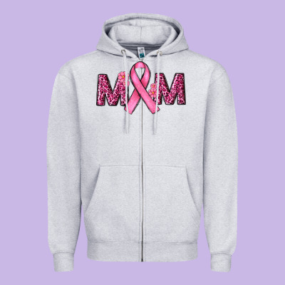 Zipper Hoodie Breast Cancer Awareness Mom