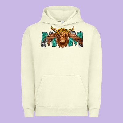 Highland Cow Mom Urban Hoodie Designed By Jasminsmagicworld