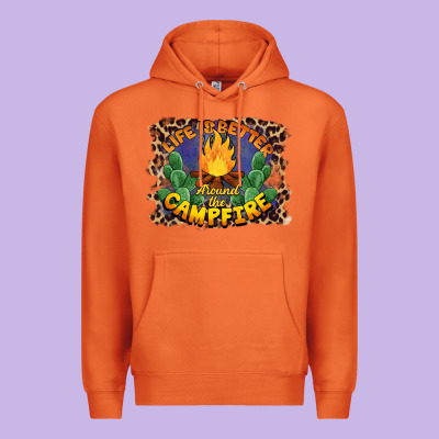 Life Is Better Around The Campfire Premium Hoodie Designed By Barkaloodesign