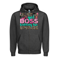 Charcoal Heather just a girl boss building her empire Zipper Hoodie - texasbilliewilder