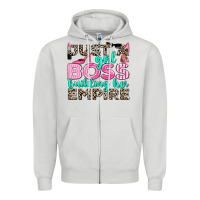 Dove Grey just a girl boss building her empire Zipper Hoodie - texasbilliewilder