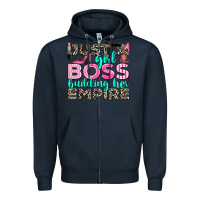 Navy just a girl boss building her empire Zipper Hoodie - texasbilliewilder