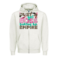 Oatmeal Heather just a girl boss building her empire Zipper Hoodie - texasbilliewilder