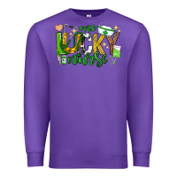 Purple st patricks day one lucky nurse Premium Sweatshirt - Neo Western