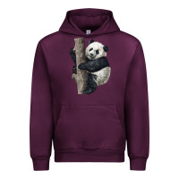 Mauve Wine Giant Panda Urban Hoodie - LillyAllenDesigns