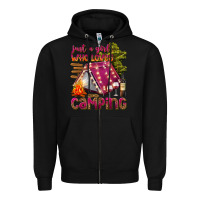 Black just a girl who loves camping Zipper Hoodie - texasbilliewilder