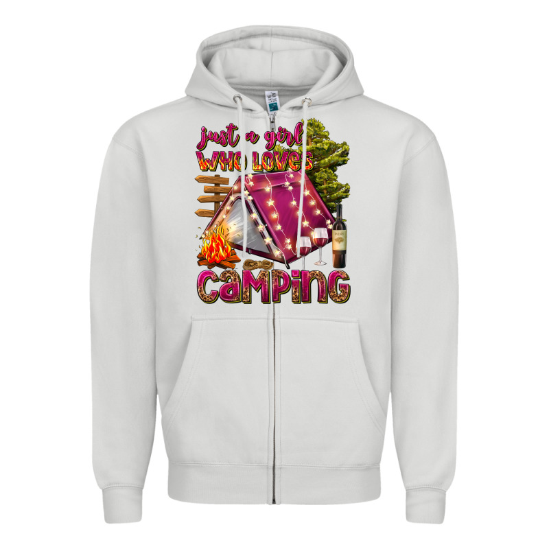 Just A Girl Who Loves Camping Zipper Hoodie by texasbilliewilder | Teevron