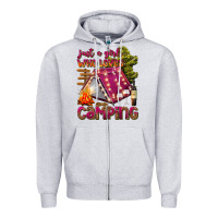 Heather Grey just a girl who loves camping Zipper Hoodie - texasbilliewilder