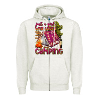 Oatmeal Heather just a girl who loves camping Zipper Hoodie - texasbilliewilder