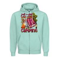 Seafoam just a girl who loves camping Zipper Hoodie - texasbilliewilder