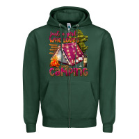 Sports Green just a girl who loves camping Zipper Hoodie - texasbilliewilder