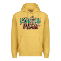 Antique Gold faith over fear cross Premium Hoodie - NancyCooperArtShop