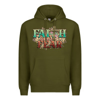 Army Green faith over fear cross Premium Hoodie - NancyCooperArtShop
