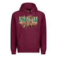 Burgundy faith over fear cross Premium Hoodie - NancyCooperArtShop