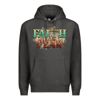 Charcoal Heather faith over fear cross Premium Hoodie - NancyCooperArtShop
