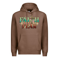 Chestnut faith over fear cross Premium Hoodie - NancyCooperArtShop