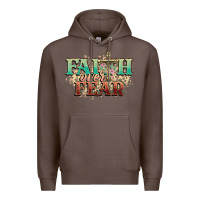 Coffee faith over fear cross Premium Hoodie - NancyCooperArtShop