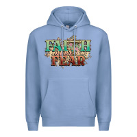 Colony Blue faith over fear cross Premium Hoodie - NancyCooperArtShop