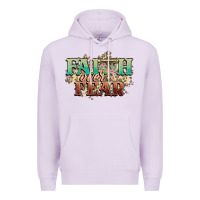 Lilac faith over fear cross Premium Hoodie - NancyCooperArtShop