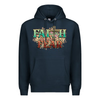 Navy faith over fear cross Premium Hoodie - NancyCooperArtShop