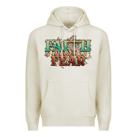 Oatmeal Heather faith over fear cross Premium Hoodie - NancyCooperArtShop