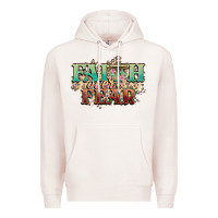 Pale Pink faith over fear cross Premium Hoodie - NancyCooperArtShop