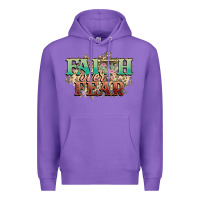Purple faith over fear cross Premium Hoodie - NancyCooperArtShop