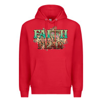Red faith over fear cross Premium Hoodie - NancyCooperArtShop
