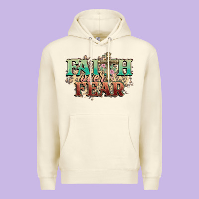Faith Over Fear Cross Premium Hoodie Designed By Nancycooperartshop