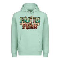 Seafoam faith over fear cross Premium Hoodie - NancyCooperArtShop