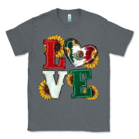 Charcoal Heather Mexican Flag With Sunflowers Love Classic Tee - RanaPortraitStore