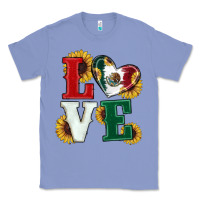 Colony Blue Mexican Flag With Sunflowers Love Classic Tee - RanaPortraitStore