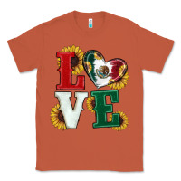 Copper Mexican Flag With Sunflowers Love Classic Tee - RanaPortraitStore