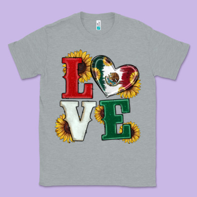 Mexican Flag With Sunflowers Love Classic Tee Designed By Ranaportraitstore