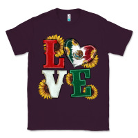 Plum Mexican Flag With Sunflowers Love Classic Tee - RanaPortraitStore