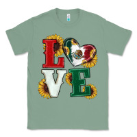 Sage Mexican Flag With Sunflowers Love Classic Tee - RanaPortraitStore