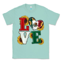 Seafoam Mexican Flag With Sunflowers Love Classic Tee - RanaPortraitStore