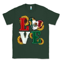 Sports Green Mexican Flag With Sunflowers Love Classic Tee - RanaPortraitStore