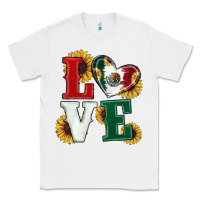 White Mexican Flag With Sunflowers Love Classic Tee - RanaPortraitStore