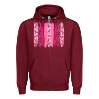 Burgundy Breast Cancer Brushstrokes Zipper Hoodie - RanaPortraitStore