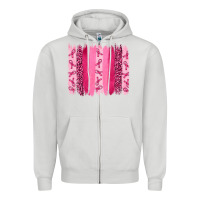 Dove Grey Breast Cancer Brushstrokes Zipper Hoodie - RanaPortraitStore
