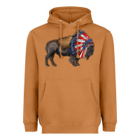 Meerkat american bison with indian headdress Heavyweight Hoodie - RanaPortraitStore