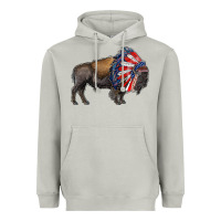 Moon Dust american bison with indian headdress Heavyweight Hoodie - RanaPortraitStore