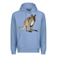 Colony Blue Hand Drawn Wallaby Animal Premium Hoodie - LillyAllenDesigns