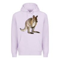Lilac Hand Drawn Wallaby Animal Premium Hoodie - LillyAllenDesigns