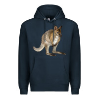 Navy Hand Drawn Wallaby Animal Premium Hoodie - LillyAllenDesigns